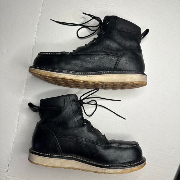 Sz 11 Irish Setter Ashby 6″ Black Leather Safety Toe Work Construction Boot Y2k - Picture 7 of 10